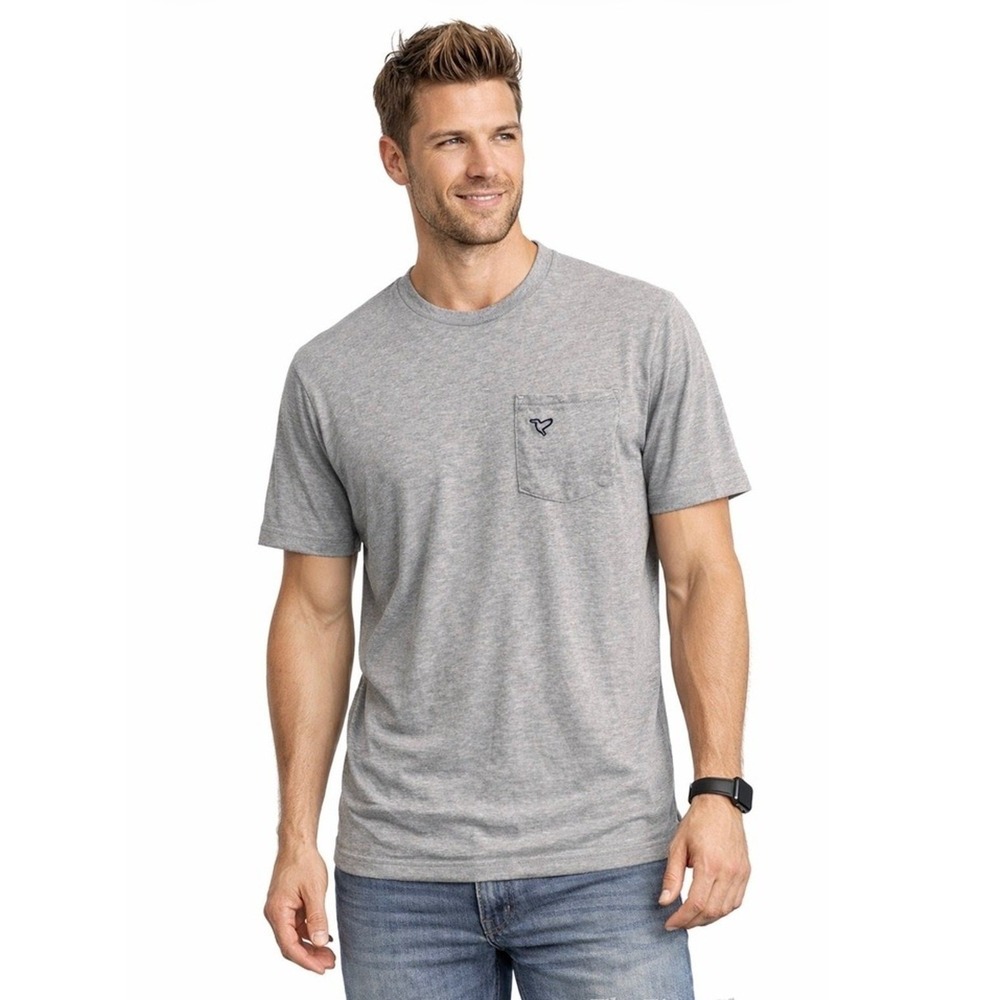 BirdDogs Shirt Mens M Heather Gray Pocket T Shirt Short‎ Sleeve Casual Active